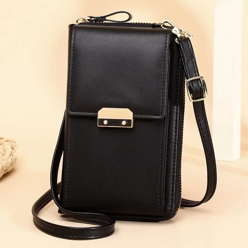 PU Leather Ladies Wallet Crossbody Bag