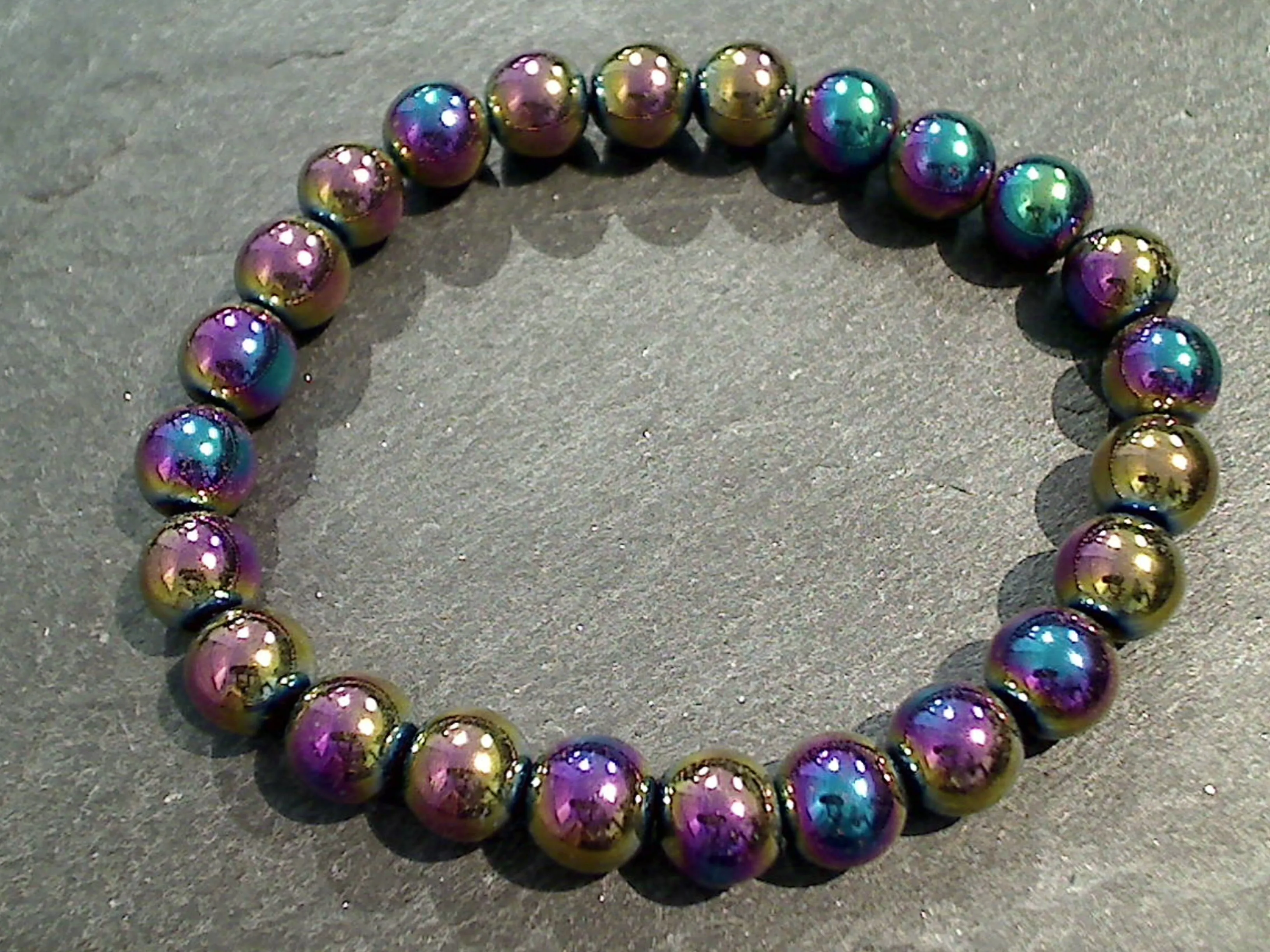 Rainbow Hematite 8MM Stretch Bracelet