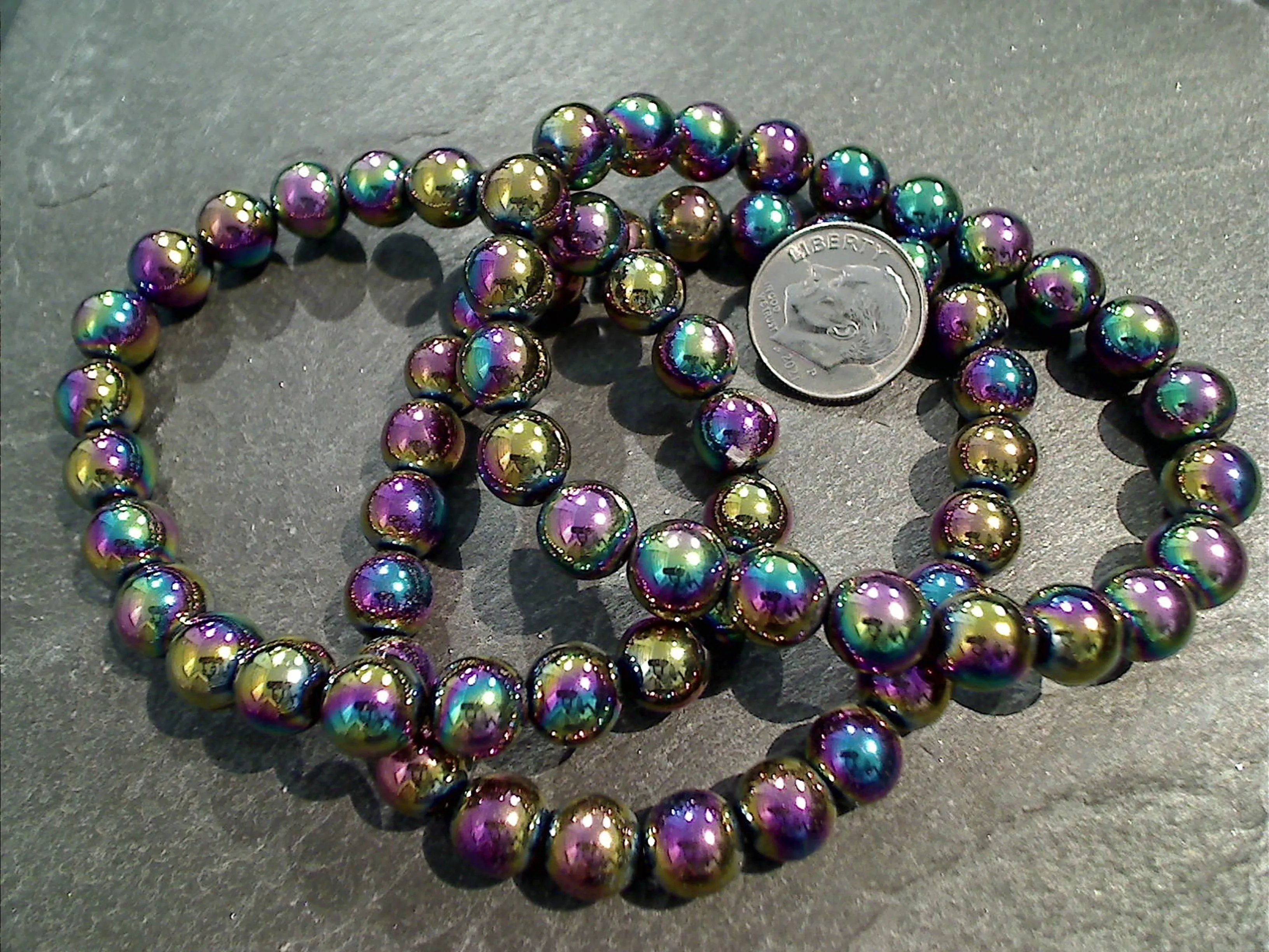 Rainbow Hematite 8MM Stretch Bracelet