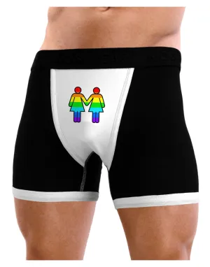 Rainbow Lesbian Women Holding Hands Mens Boxer Brief Underwear