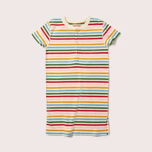 Rainbow Striped Easy Feeding Adaptive Henley Tunic