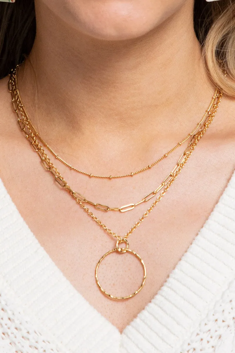 Ring of Gold Layered Necklaces