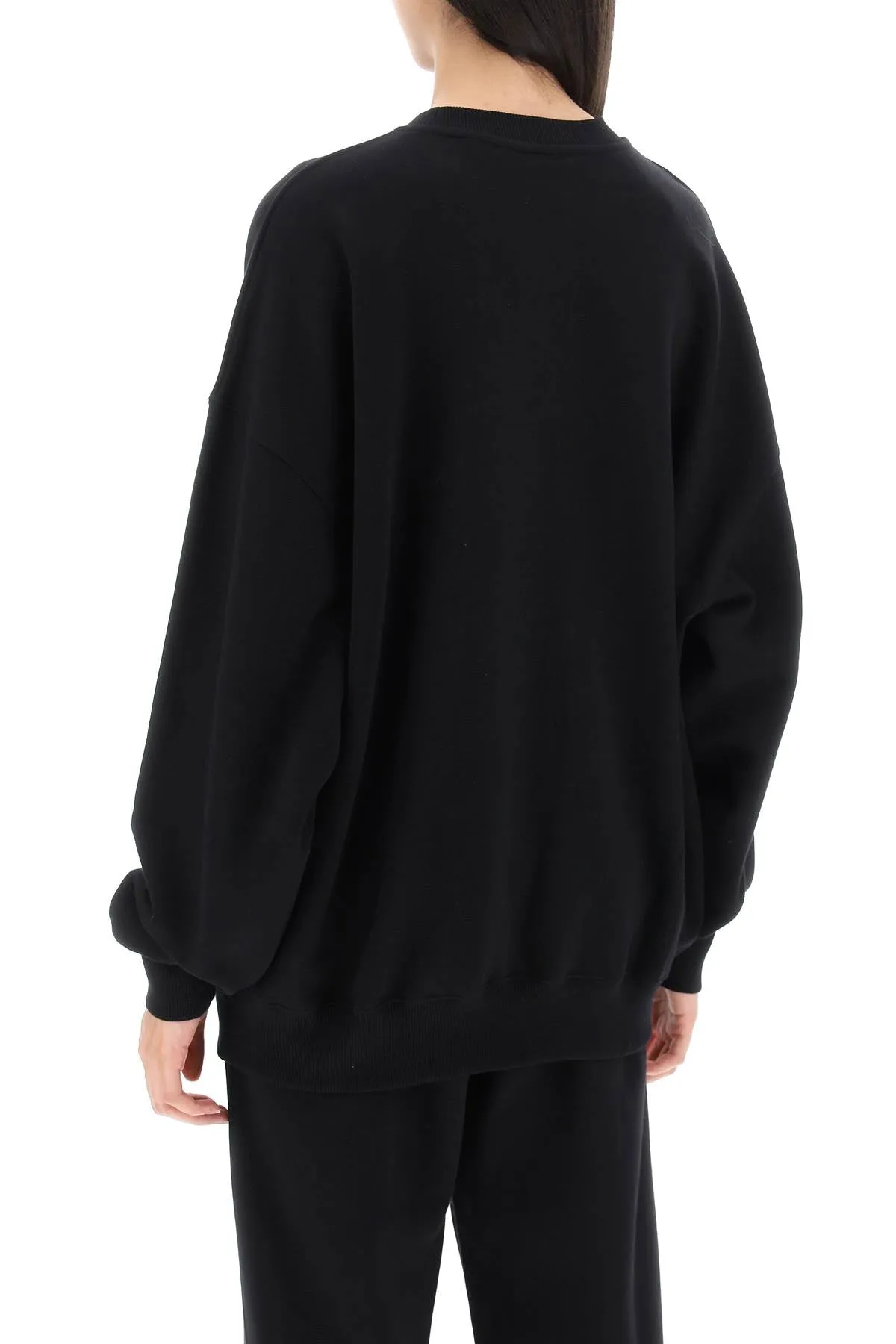 Rotate crew-neck sweatshirt with crystal logo