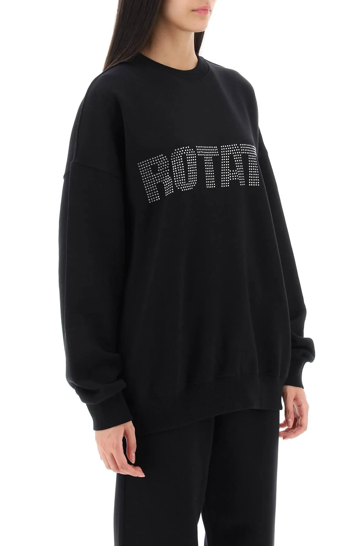 Rotate crew-neck sweatshirt with crystal logo