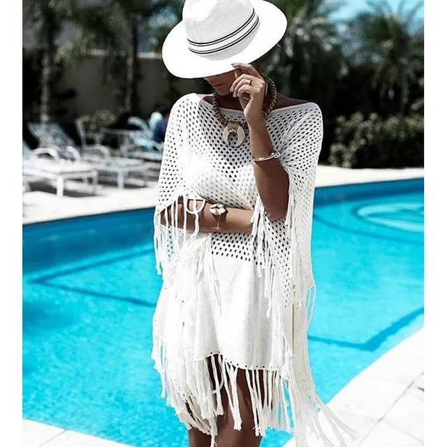 Swimsuit Cover-up Beach Bathing Suit Beach Wear Knitting Swimwear Mesh Beach Dress Tunic Robe