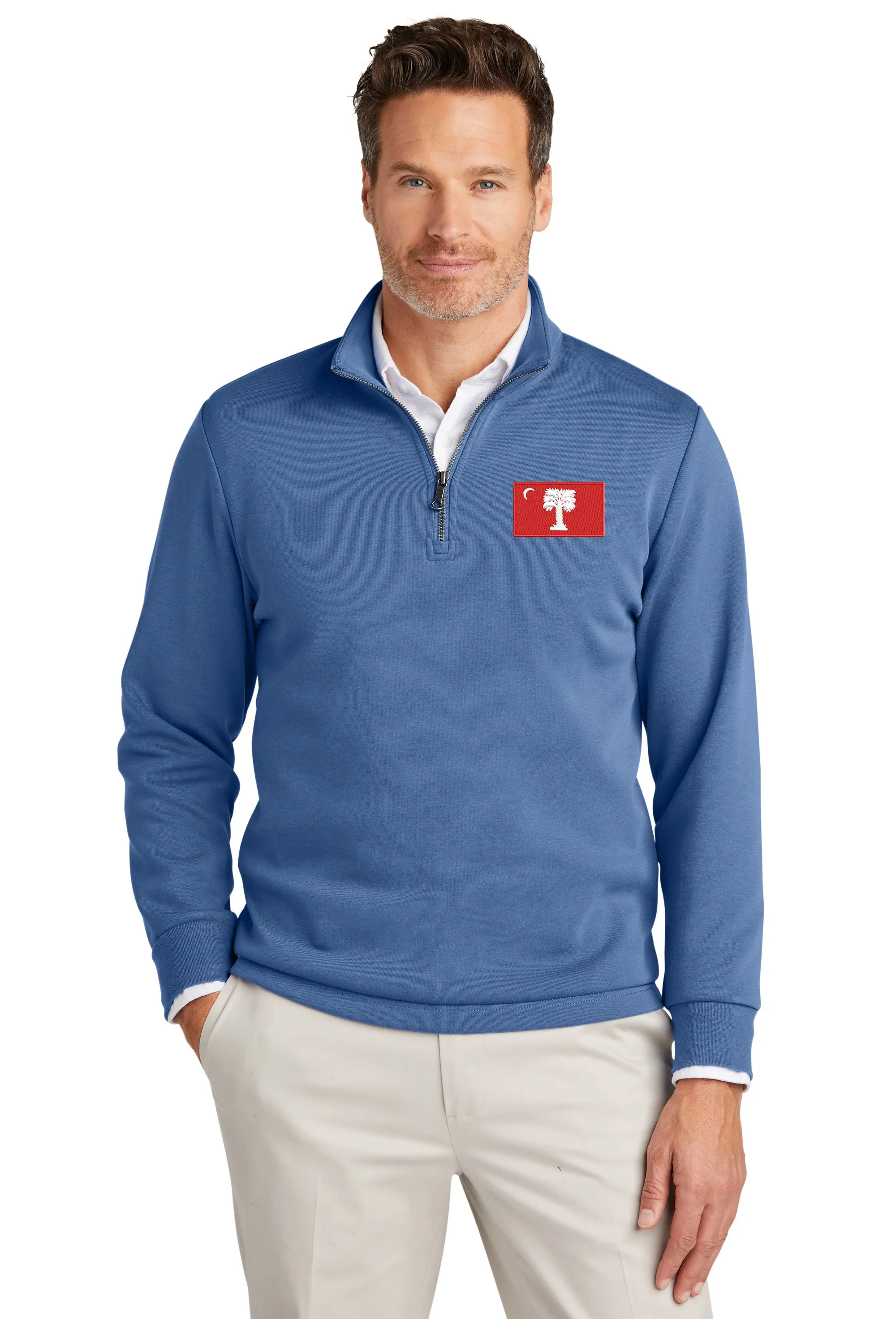 The Citadel, Big Red Flag, Brooks Brothers® Double-Knit 1/4-Zip Sweater