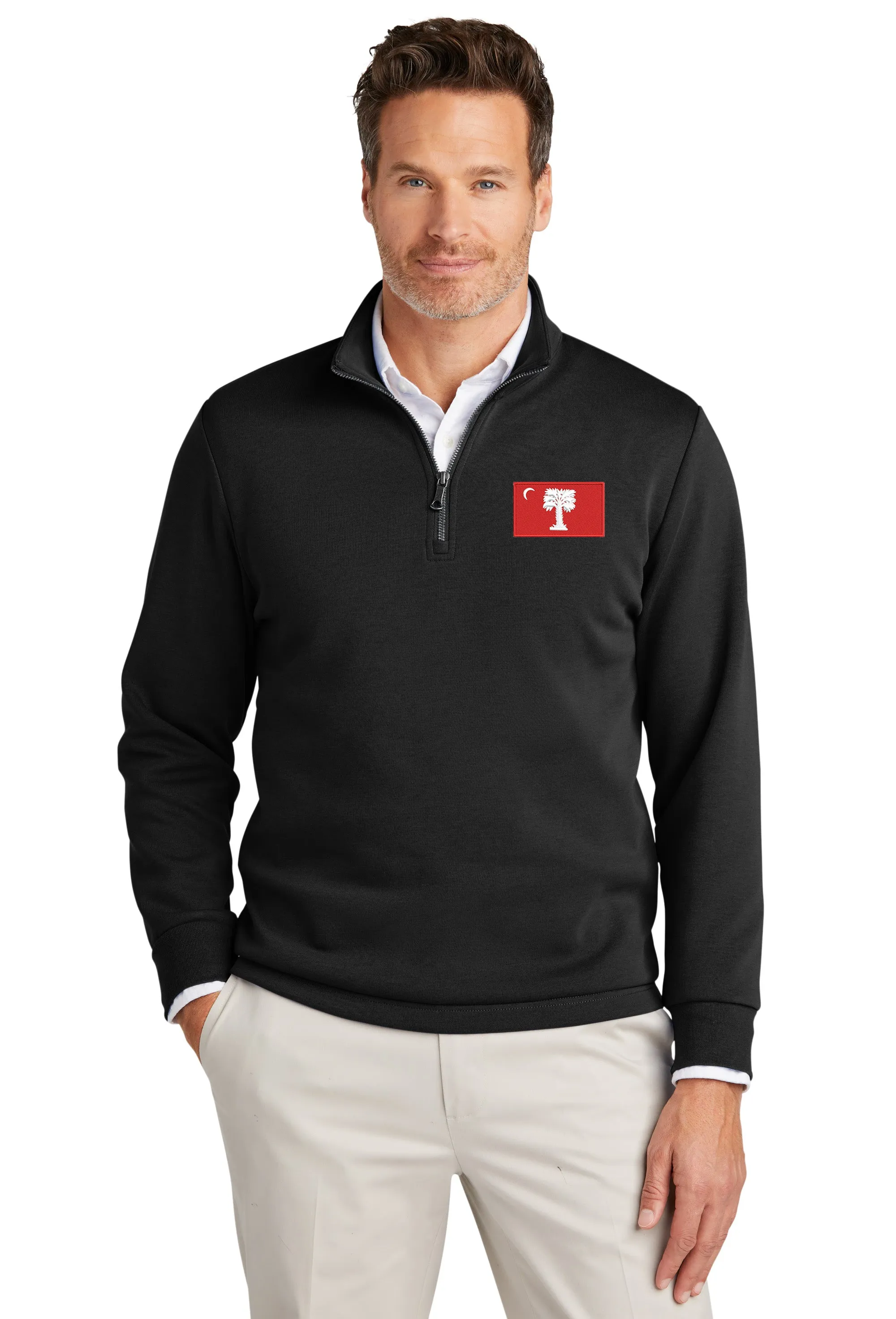 The Citadel, Big Red Flag, Brooks Brothers® Double-Knit 1/4-Zip Sweater