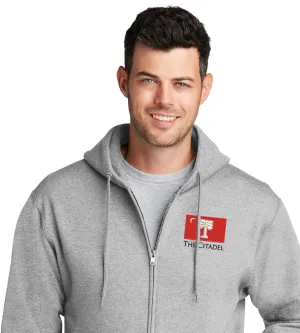 The Citadel Big Red Flag Core Fleece Full-Zip Hooded Sweatshirt