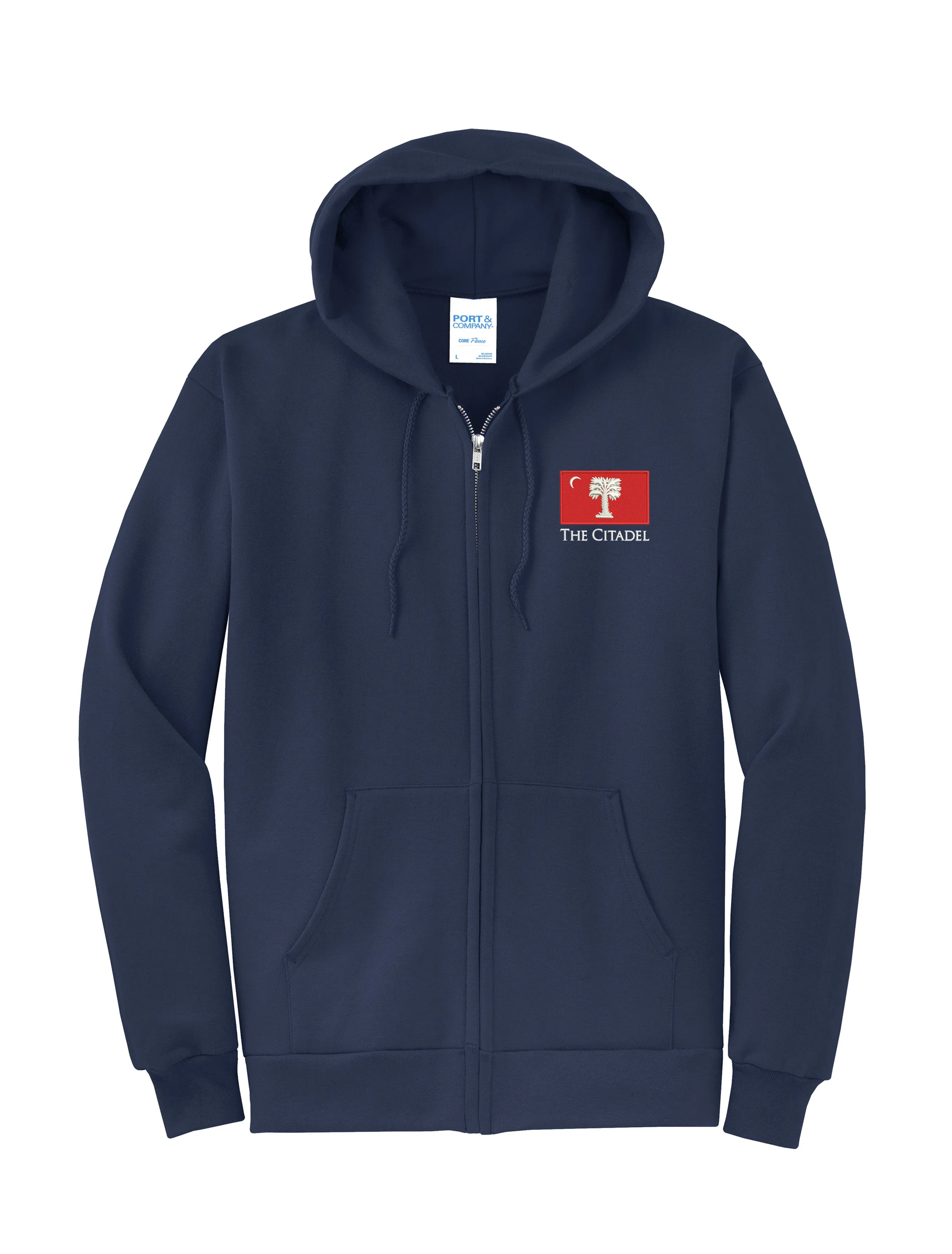 The Citadel Big Red Flag Core Fleece Full-Zip Hooded Sweatshirt