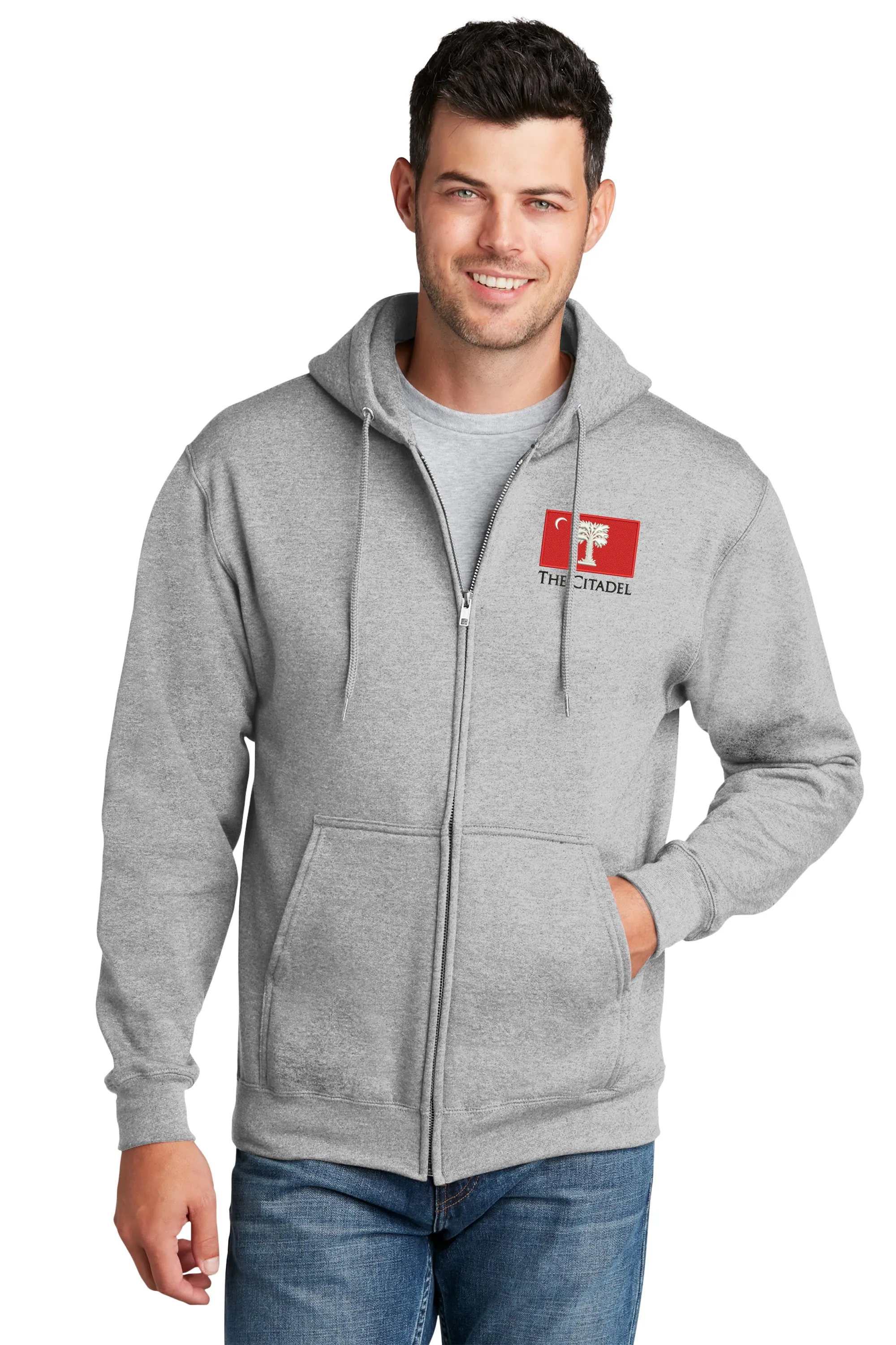 The Citadel Big Red Flag Core Fleece Full-Zip Hooded Sweatshirt