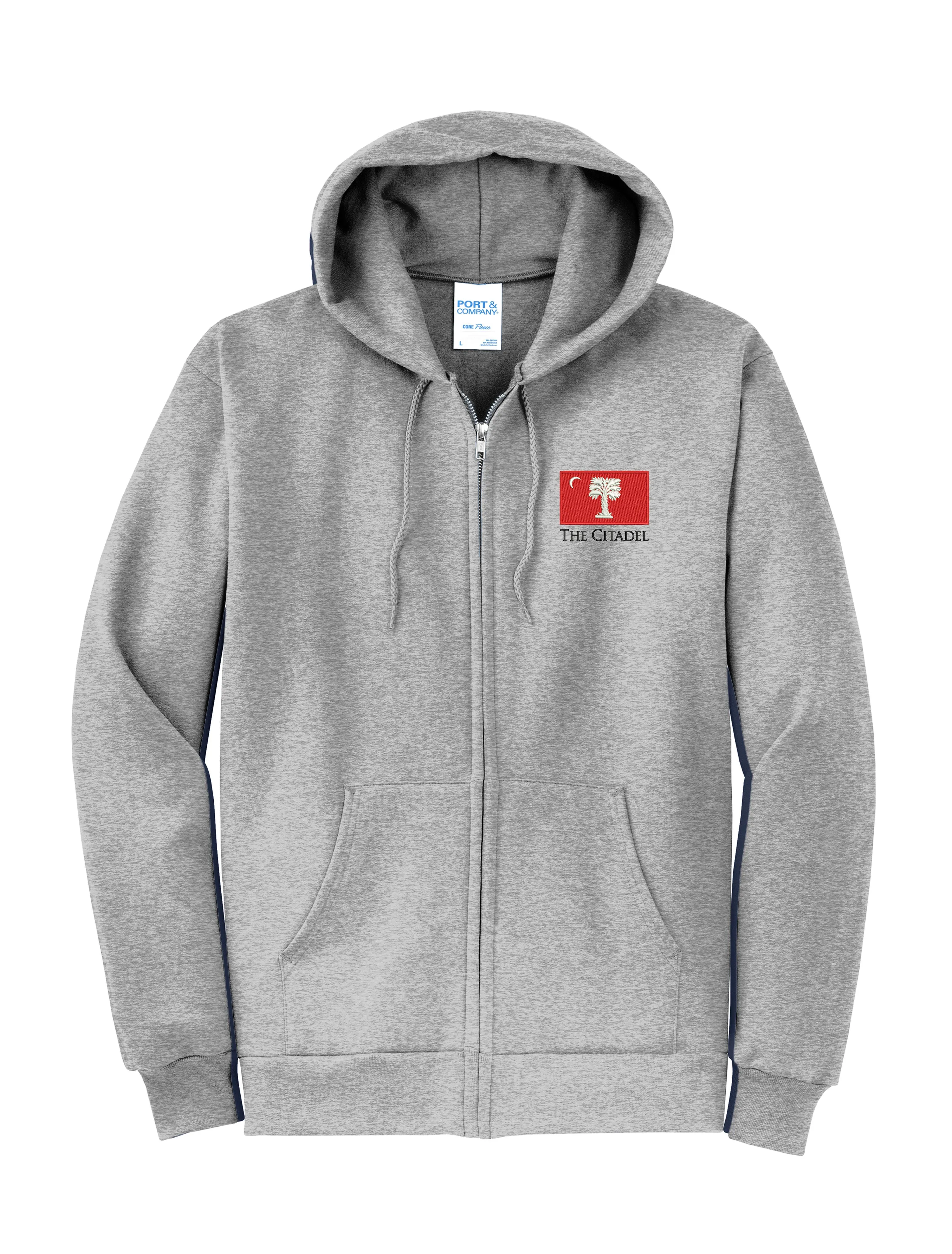 The Citadel Big Red Flag Core Fleece Full-Zip Hooded Sweatshirt