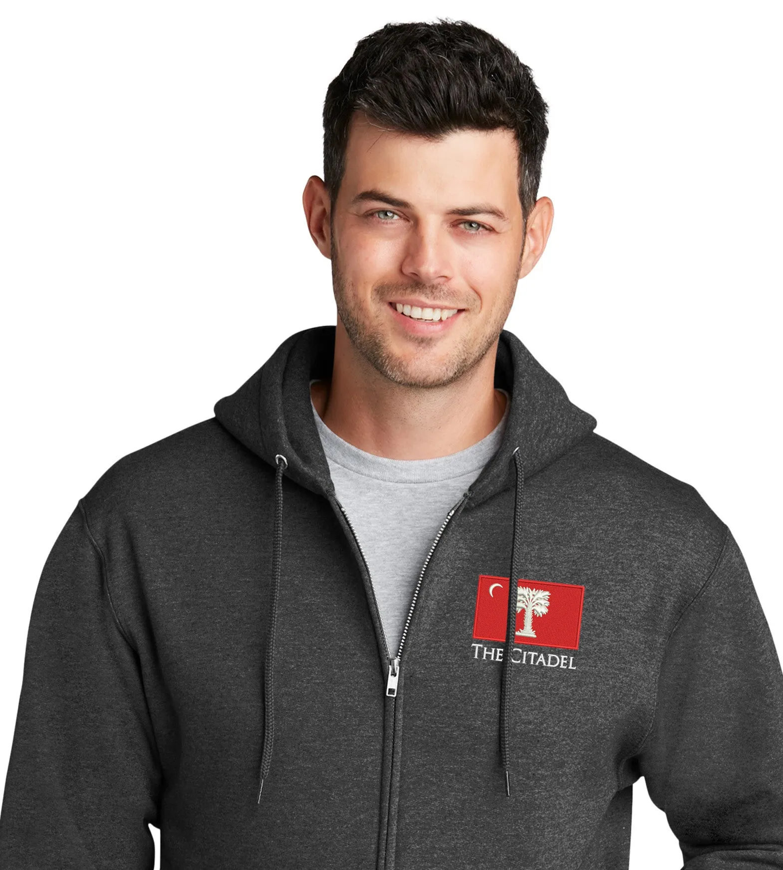 The Citadel Big Red Flag Core Fleece Full-Zip Hooded Sweatshirt