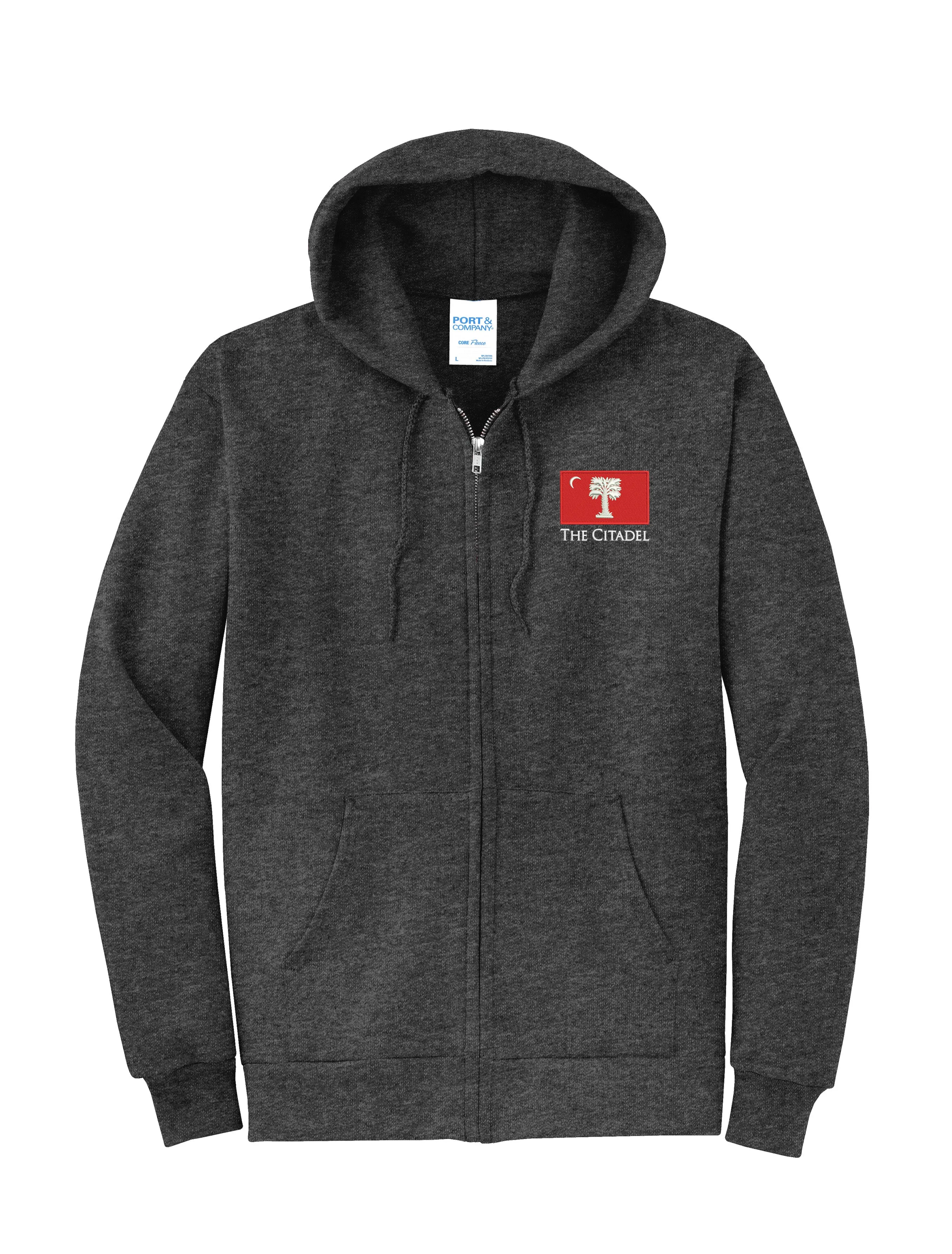 The Citadel Big Red Flag Core Fleece Full-Zip Hooded Sweatshirt