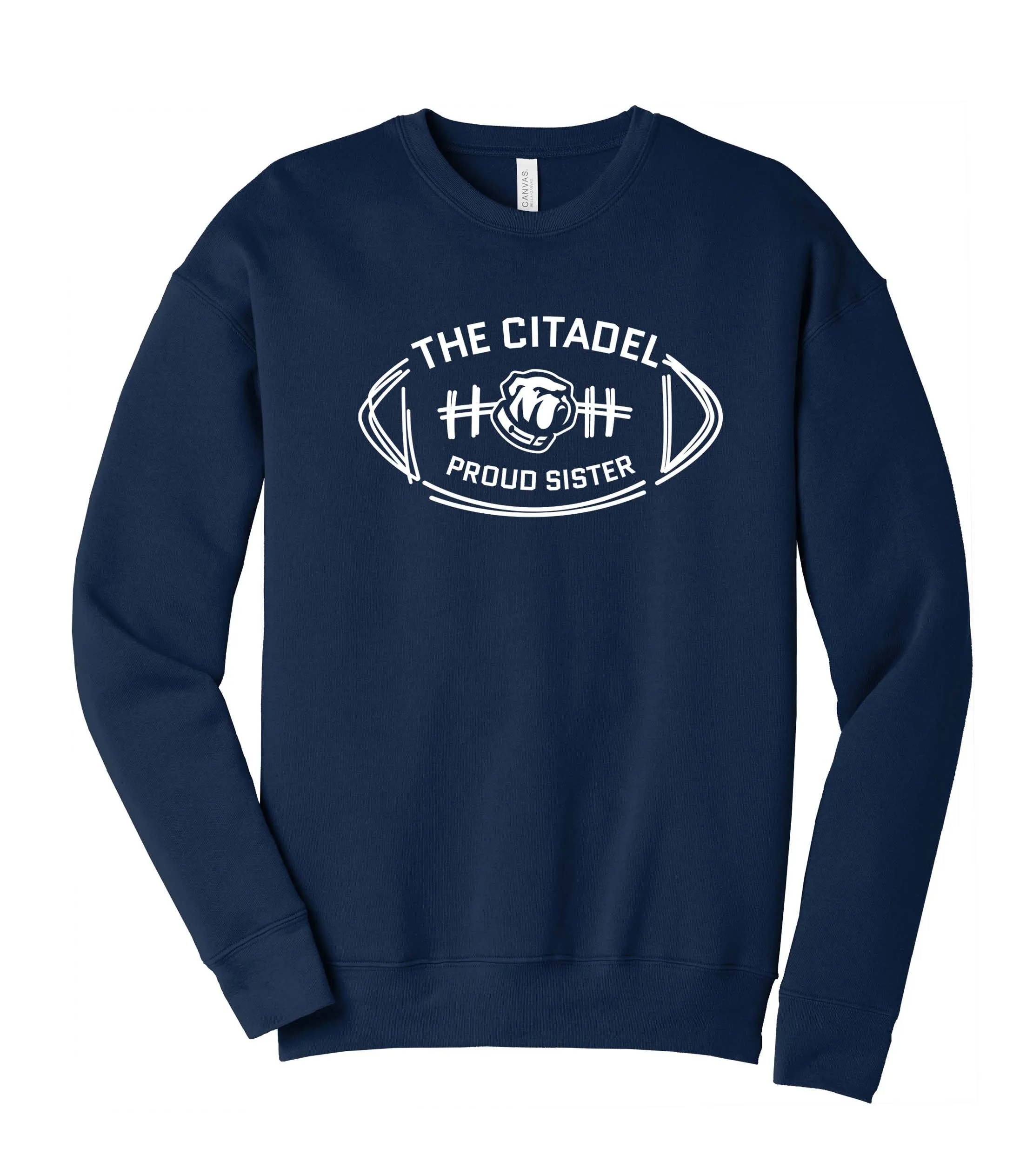 The Citadel Bulldog Proud Sister Unisex Sponge Fleece Drop Shoulder Sweatshirt