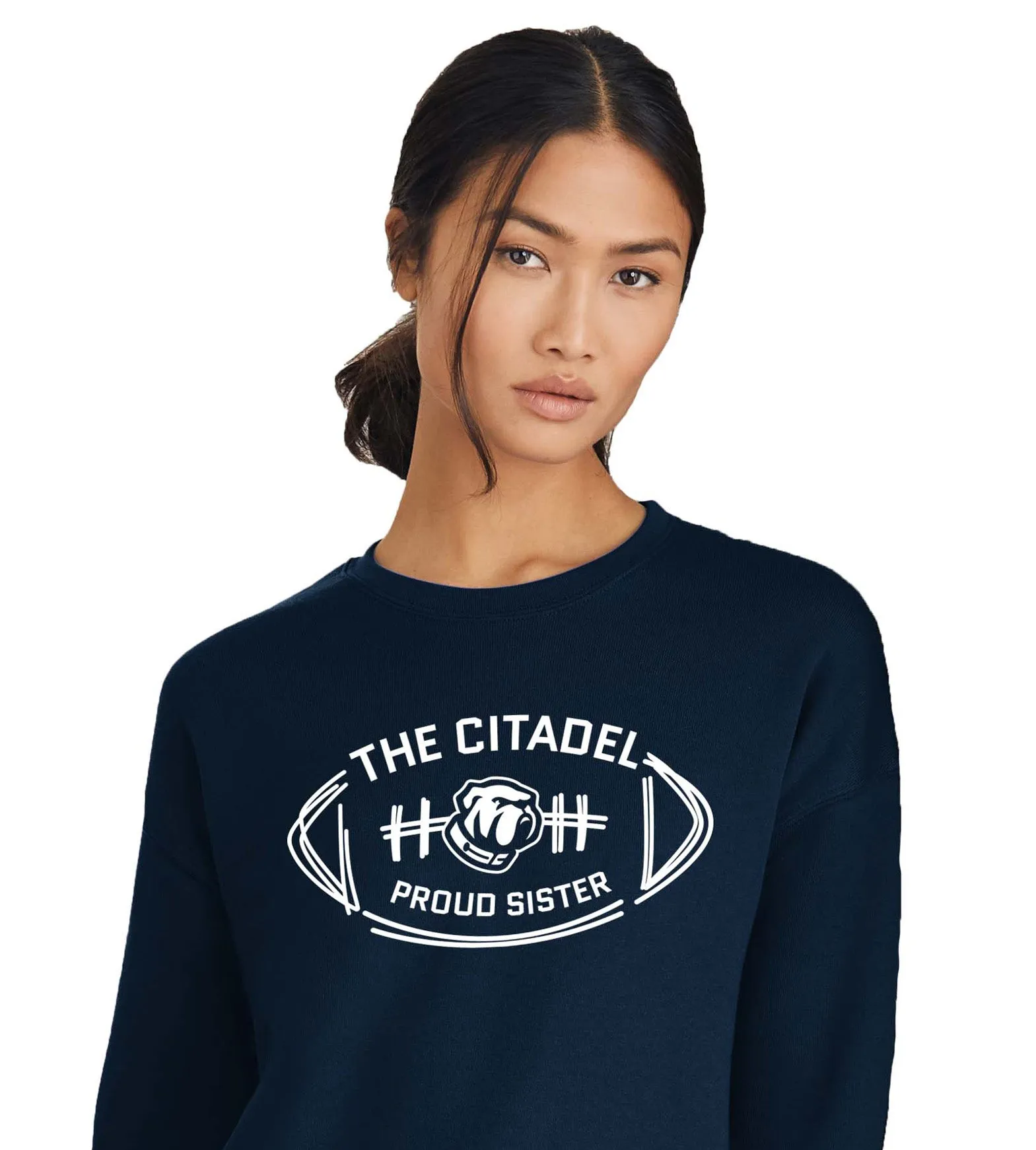 The Citadel Bulldog Proud Sister Unisex Sponge Fleece Drop Shoulder Sweatshirt