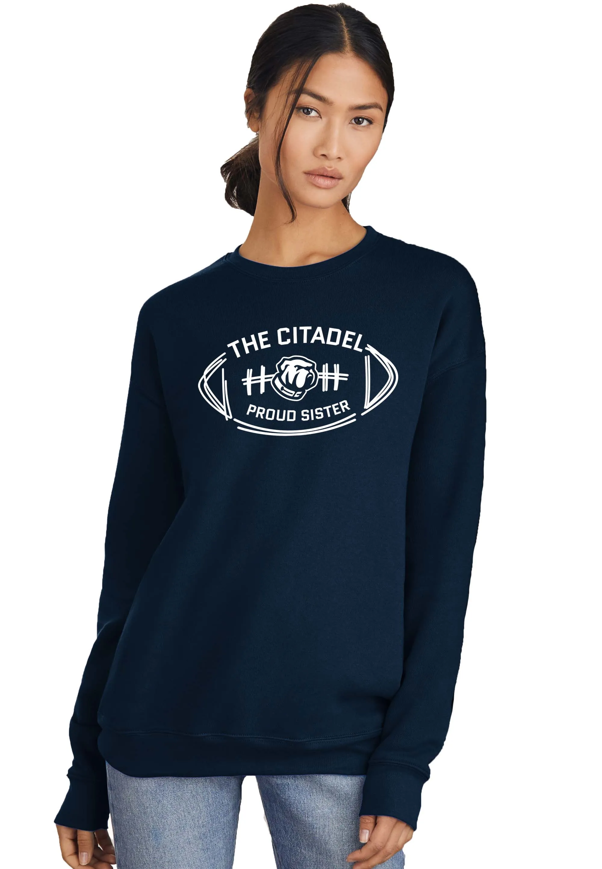 The Citadel Bulldog Proud Sister Unisex Sponge Fleece Drop Shoulder Sweatshirt