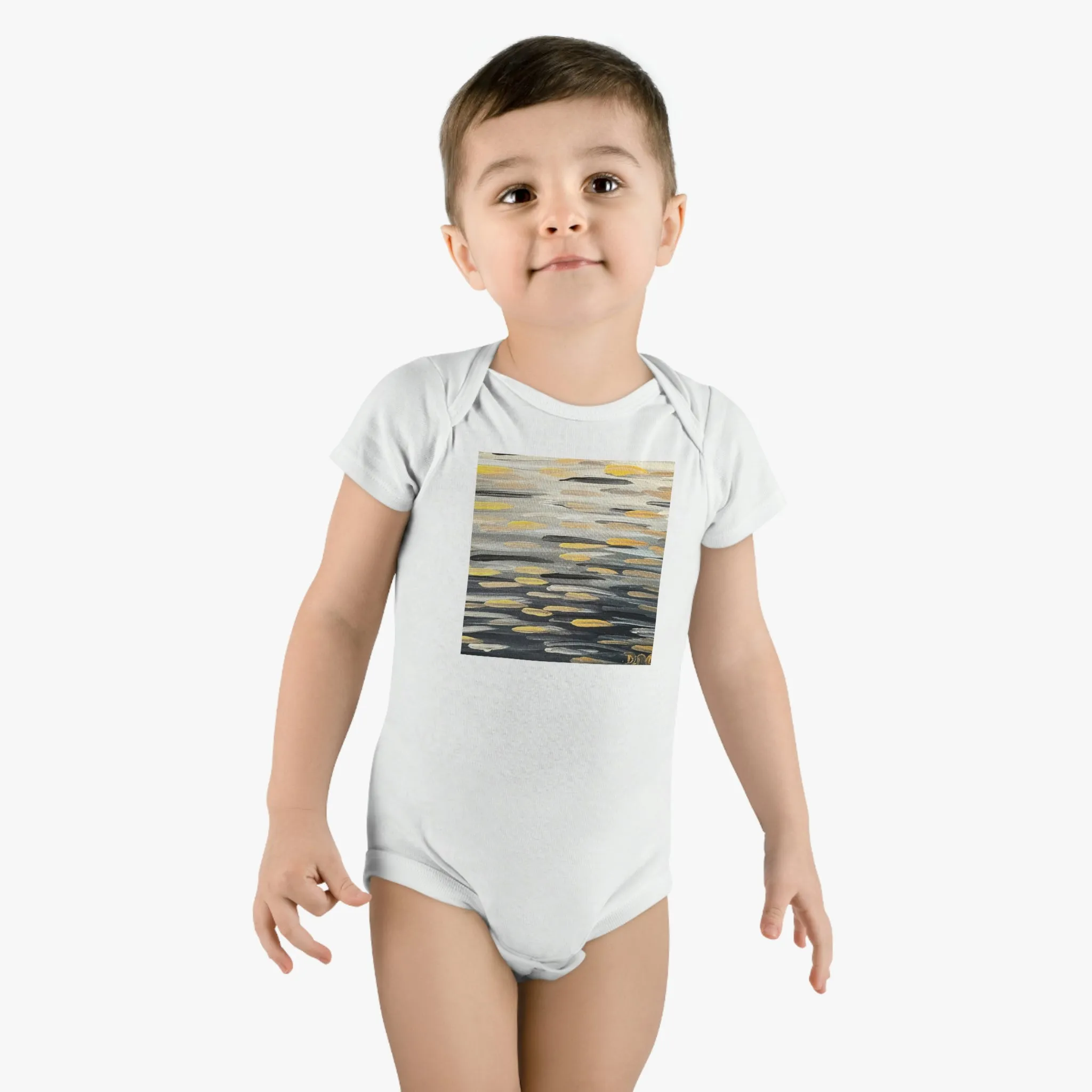 “The Zebra Brushstrokes”  Baby Short Sleeve Onesie®