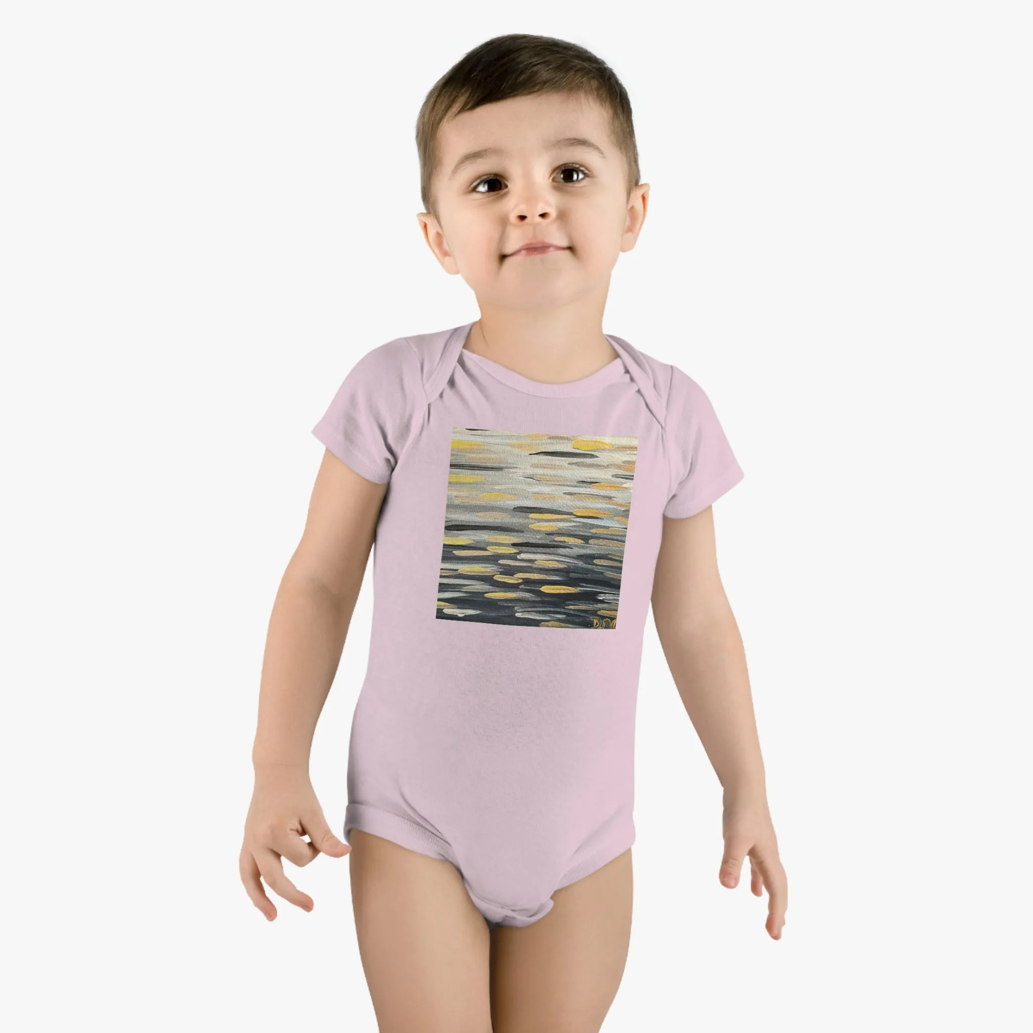 “The Zebra Brushstrokes”  Baby Short Sleeve Onesie®