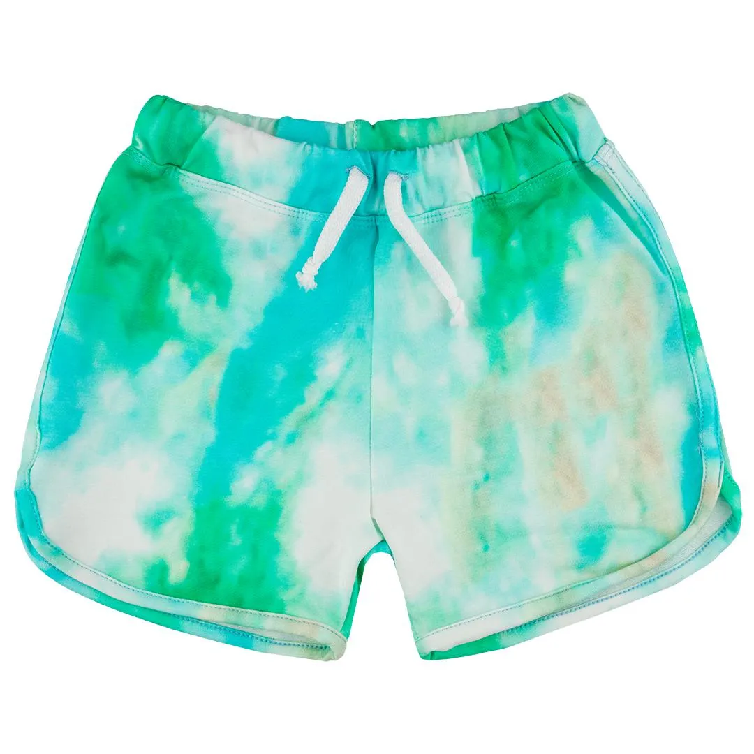 Tie Dye Sweat Shorts - Green - 1 Left Size 2-3 years