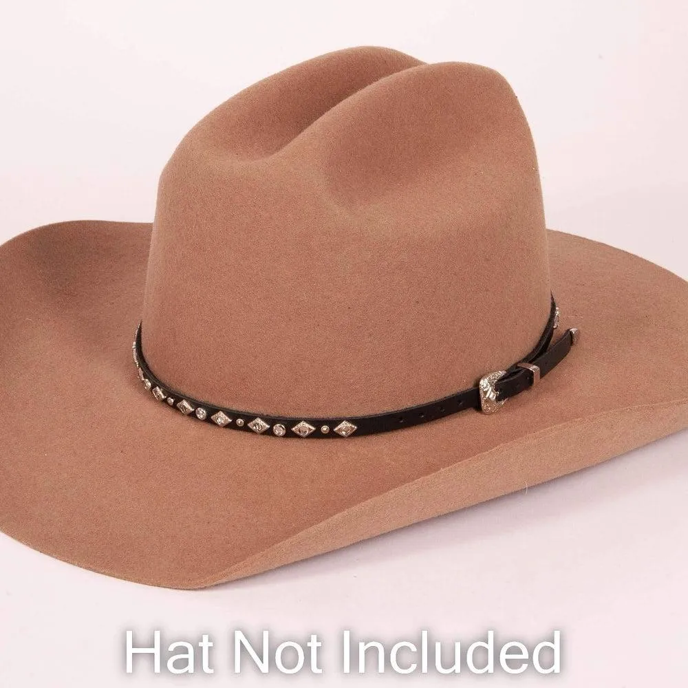 Tiffany | Black Leather Western Cowboy Hat Band