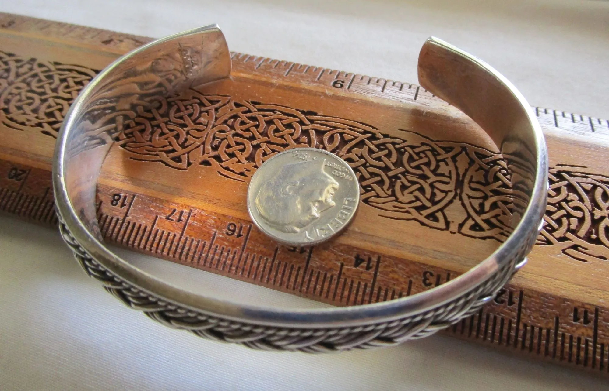 Vintage 925 Sterling Silver Braided Cuff Bracelet