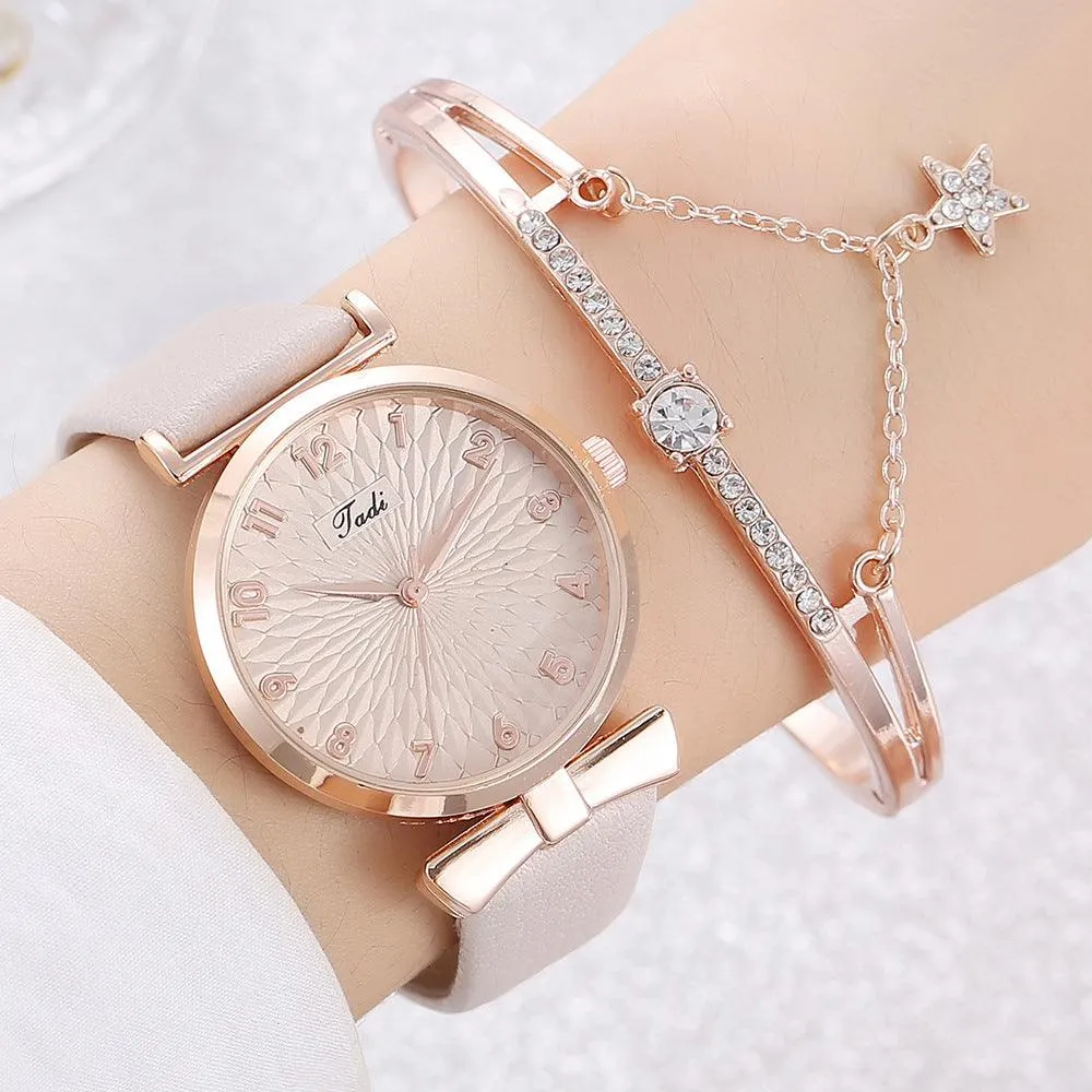 Watch Female Student New Watch Set Fashion Literal Drainage Product Bracelet Set Watch