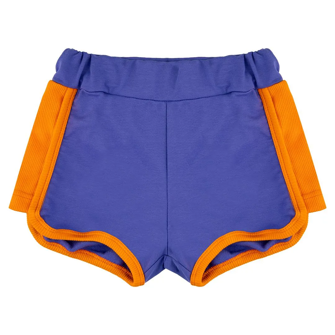 Wooly Mammoth Colour Blast Purple Retro Shorts - 2 Left Size 5-7 years